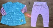 00 PLUM swing top in aqua / white / hot spots & BONDS stretchies leggings - NWT