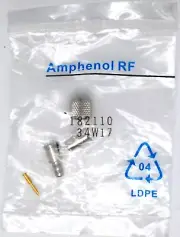 Amphenol 182110 Mini UHF Male Straight Plug Male Crimp Connector for RG58 LMR195