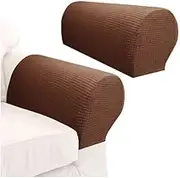 Yogsey Arm Rest Covers Set, Pack of 4 Stretch Armchair Arm Covers Soft Polyester Arm Caps Non Slip Furniture Protector for Chair, Sofa, Couch