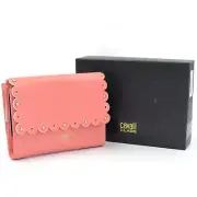 Cavalli CLASS Roberto Cavalli pink leather mini wallet with ornament edges