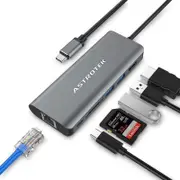 Astrotek AT-USBCDOCK6 USB-C Dock 6-in-1 Multiport Docking Station with 1xHDMI 4K 1xGLAN