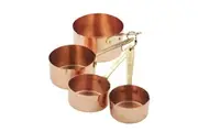 Academy 4Pcs Copper Plated Measuring Cups With Brass Handles Cooking Baking Kitchen Tools