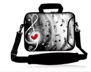 icolor 13" Laptop Messenger Bag Case Notebook Tablet Carrying Case Music & Heart