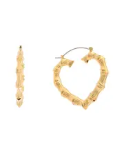 Juvell 18K Plated Bamboo Hoops