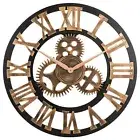 23" inch Noiseless Silent Non-Ticking Gears Not Moving Wall Clock (Roman Nume...