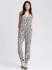 Banana Republic Leaf Print Drapey Sleeveless Jumpsuit Travel #4931661 NWT! 16