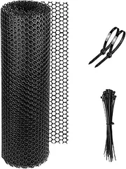YQQZQ 40 x 300CM Plastic Wire Mesh Fence Roll - Ideal for Poultry, Dogs, Rabbit, Snake Barrier & Gardening - Durable Plastic Chicken Wire Mesh (Black)