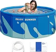 Non-Inflatable Swimming Pool | Non-Inflatable Folding Paddling Pool,Portable Children's Thickened Bathing Pool for Kids, Toddler, Adults, Pets, Family