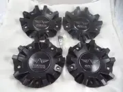 Avarus Flat Black Custom Wheel Center Caps # MS-CAP-Z216 / Z215 / AV-3 (4 CAPS)