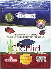 Northfin Cichlid Formula Fish Food – Slow Sinking Pellets for Cichlids (3mm, 500g) | Premium High-Protein, All-Natural Cichlid Diet to Enhance Color & Growth – No Fillers, No Hormones, Made in Canada