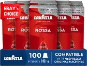 Qualità Rossa 100 Coffee Pods Nespresso Compatible Arabica Robusta Intensity 10