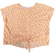 Melrose & Market Floral Tie Front Blouse Women's XL NEW Cap Sleeve