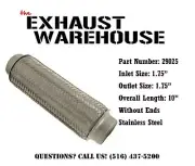 1.75" X 10" Exhaust Warehouse Flex Pipe Heavy Duty Double Braided
