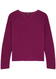 Eileen Fisher Ribbed Cotton Jumper - Dark Pink - XL (UK 22 / Xxl) XL (UK 22 / XXL)