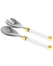 Classic Touch Set of 2 Salad Servers with Acrylic Handles