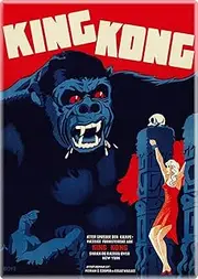 King Kong 1933 Danish Movie Poster Vintage Reproduction - 2.5" x 3.5" Rectangle Magnet