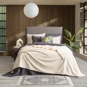 Renee Taylor Plush Blanket/Duvet 380GSM Ultra Soft Velvet Stone