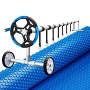 Aqua Buddy Pool Cover 600 Micron 7x4m w/ Roller 5.55m Solar Blanket Blue