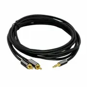 2pcs 3.5mm Audio AUX Stereo to 2 RCA Male Y Cable Converter Adapter Connector