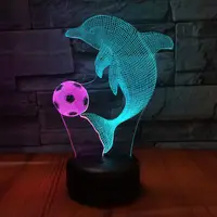在飛比找蝦皮購物優惠-🥳丨臺灣發貨🥳2018新款海豚車3D視覺小夜燈創意七彩觸控充