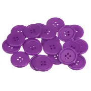 50pcs 40L Sewing Buttons 1" Resin Round Flat 4-Hole Craft Buttons, Purple