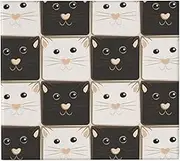 RHAIYAN Kitchen Dish Drying Mat Chessboard Black and White Cats Washable Counter Pad Absorbent Drainer 16"x18" Specific