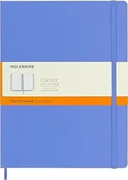 Moleskine Ruled Classic Hard Cover Notebook, Extra Large, Hydrangea Blue