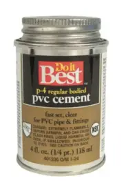 Do it Best 4 Oz. Regular Bodied Clear PVC solvent Cement clear 018099 case of 24