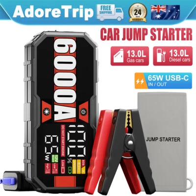 AdoreTrip 6000A 12V Super Safe Portable Lithium Battery Jump Starter Power Bank