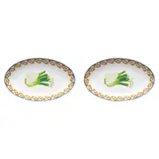 2PK Porto Valentina Porcelain Oval Serving Platter 32cm Fennel