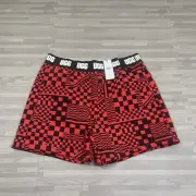 UGG Chrissy Checks Fleece Shorts Womens Size XL 5" Boyfriend Style Red Black $68