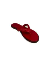 Tory Burch Everly Chain Thong Size 7.5 Color Red (Bearberry) Paris Nappa