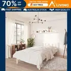 Bed Frame White Solid Wood Pine 92x187 cm Single Size Bedroom Furniture 10048