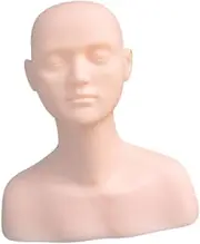GARENDE Training Mannequin Head Doll Silicone Massage Head for Makeup Practice Salon