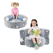 Costway 2-in-1 Glow in the Dark Sofa Convertible Star Patterns Couch Chair w/Comfy Cover Play Mat