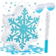 Deekin Snowflake Piñata Christmas Winter Piñata Pull String Blue Snowflake