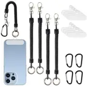 Phone Lanyard Tether with Patch, Anti Lost Phone Strap for for Famliy Black*4