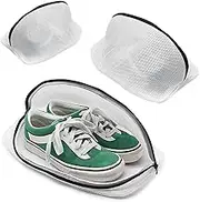 3Pcs Mesh Laundry Bag, Mesh Laundry Bag for Shoes with Zipper, Set of 3 Different Size Washing Machine Bags for Delicates, Underwear, Trainer, Socks, Bras and Travel reusable Laundry Wash Bag with Zip