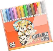 Detail Outline Pens - Shimmer Markers Set, Colorful Outline Pens, Smooth | For Art Projects, Waterproof For Artists, Fine Tip Sketchbooks