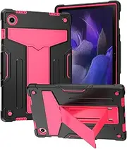 JOJOBE Galaxy Tab A8 10.5 inch 2021 Protective Case (Model SM-X200 X205), Hard Durable Rugged Shockproof Cover Case with Kickstand for 2021 Release Samsung Galaxy Tab A8 10.5 LTE-Black Rosered