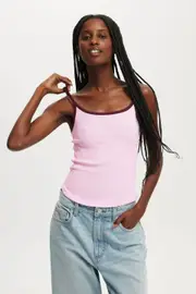 [Cotton On Women] Cotton On Women - Byron Scoop Cami - Babydoll/sour cherry bind S BABYDOLL/SOUR CHERRY BIND