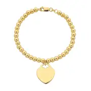 9kt Yellow Gold Silver Infused Rolo Bead Bracelet