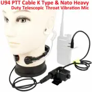 U94 PTT Neck Throat Mic Earpiece Radio Nato Tactical Headset for Baofeng Kenwood