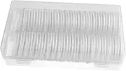 Gadpiparty 40Pcs Clear Coin Capsules Holder with Storage Box Plastic Coin Container Case for Coins Secure Snap Closure and Oxidative Protection