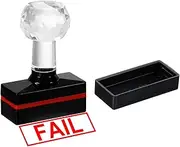uxcell Fail Stamp Self Inking, Red Ink Office Stamps Pre Inked Message Stamp Refillable Business Stamp, Black