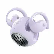 Open Ear Headphones Wireless Bluetooth 5.4 Earbuds with Speaker 2 in 1,Noise Cancelling Mic Earhooks OWS Hanging Earphones Air Bone Conduction,Purple