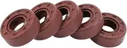 X AUTOHAUX Universal Oil Seal TC Double Lip W Steel Spring Seal Ring Rotary Shaft Seal 10x22x8mm High Pressure Fluorine Rubber Brown 5 Pcs