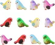 MAOMIA Miniature Bird Decorative Figurines 10 Pcs Mini Bird Dollhouse Figurines Accessories Fairy Garden Decoration Plant Flower Pots Ornaments