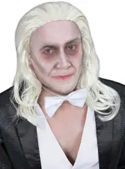Rocky Horror Riff Raff Mens White Costume Wig