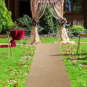 Extra Long Natural Burlap Wedding Aisle Runner Outdoor Jute Burlap Aisle Runner